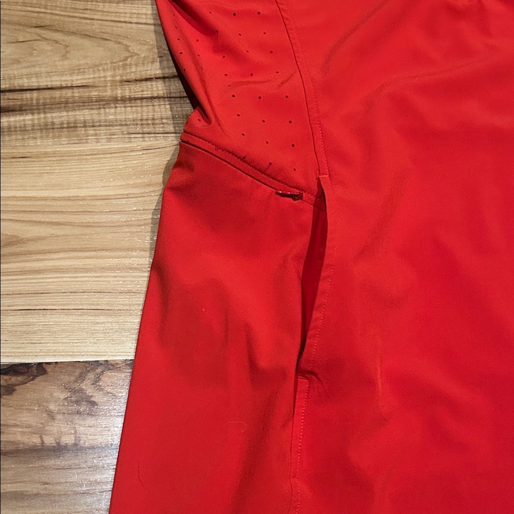 Women’s Hooded Swim Cover-Up Dress - Red/Orange - Picture 3 of 5